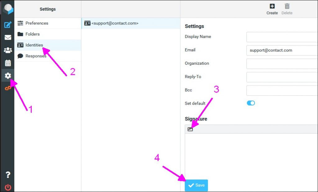 Roundcube Webmail 1.4.x Signature Steps